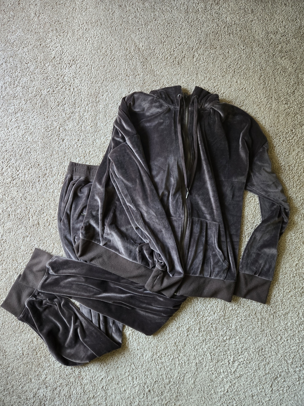 LuLaRoe Cozy Collection Velour Tracksuit Set Brown XL EUC